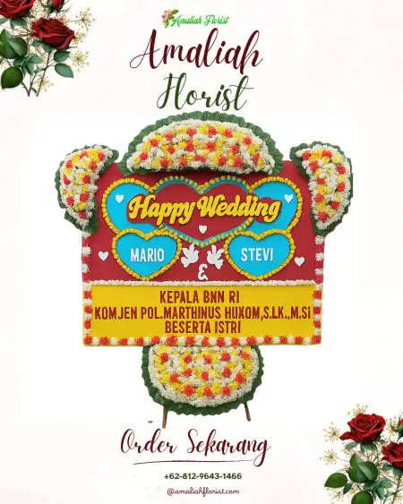Papan Bunga Pernikahan Kelapa Tujuh